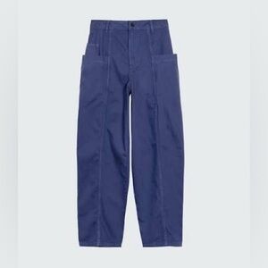 Wide Leg Utility Pants - Navy Blue